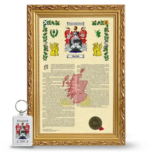 MacNab Framed Armorial History and Keychain - Gold
