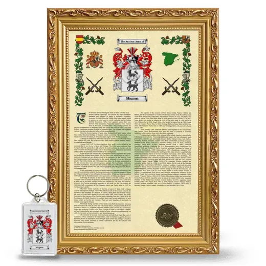 Magana Framed Armorial History and Keychain - Gold