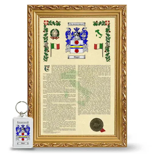 Magni Framed Armorial History and Keychain - Gold