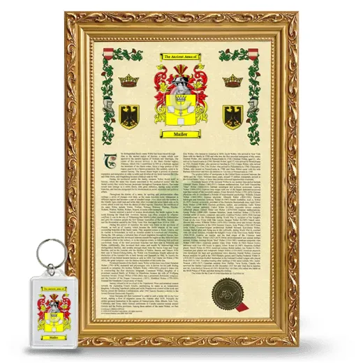 Mailer Framed Armorial History and Keychain - Gold
