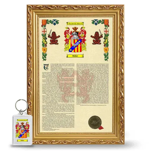 Makar Framed Armorial History and Keychain - Gold