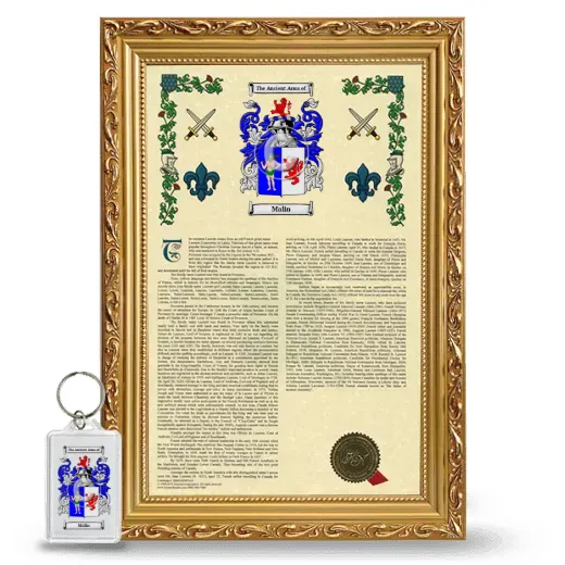 Malin Framed Armorial History and Keychain - Gold