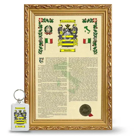 Mancillas Framed Armorial History and Keychain - Gold