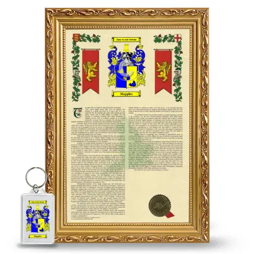 Mapples Framed Armorial History and Keychain - Gold