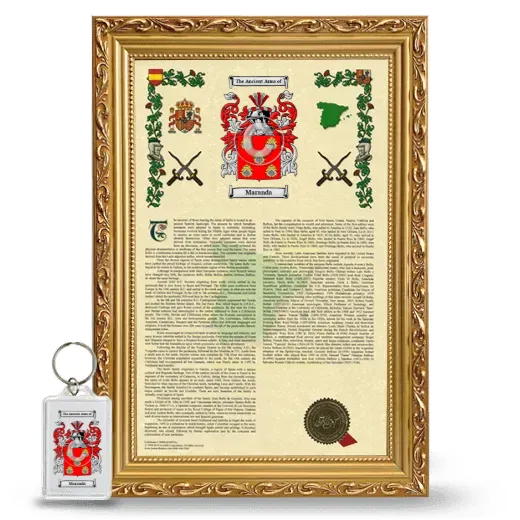 Maranda Framed Armorial History and Keychain - Gold