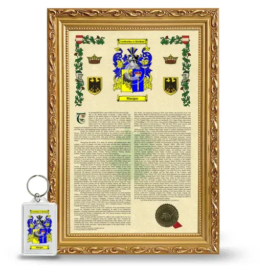 Marque Framed Armorial History and Keychain - Gold