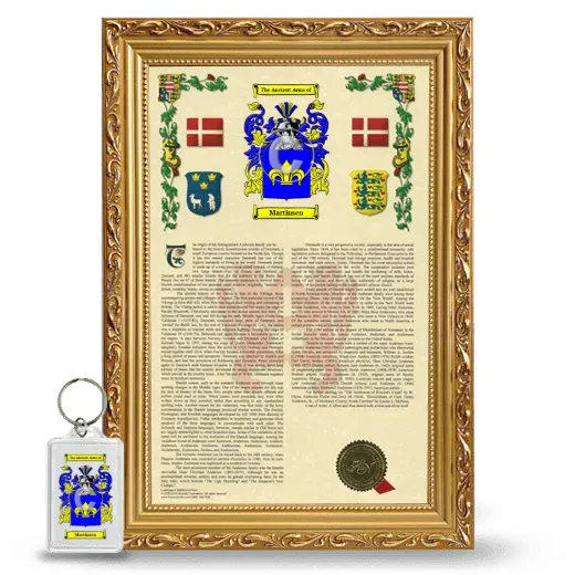 Martinsen Framed Armorial History and Keychain - Gold