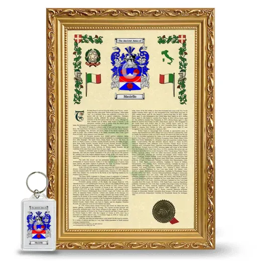 Masiello Framed Armorial History and Keychain - Gold