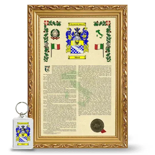 Massi Framed Armorial History and Keychain - Gold