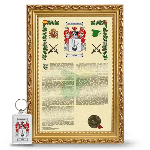 Mata Framed Armorial History and Keychain - Gold