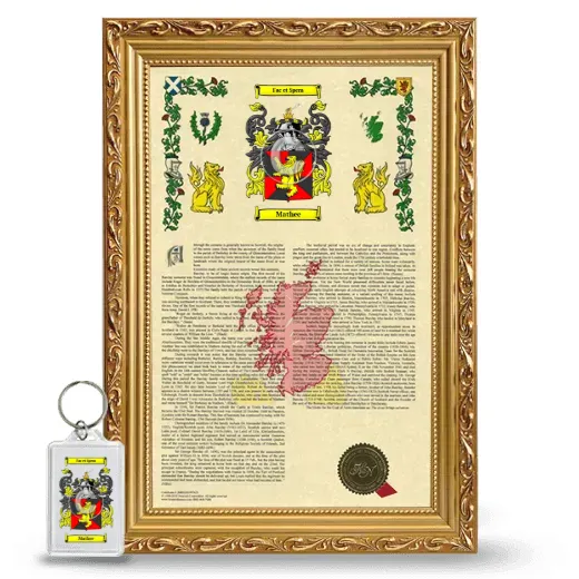Mathee Framed Armorial History and Keychain - Gold