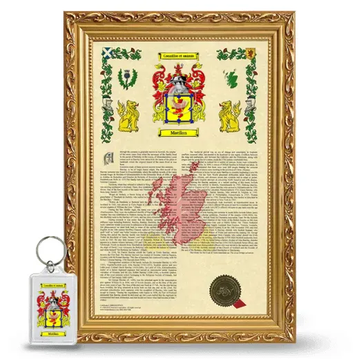 Matilan Framed Armorial History and Keychain - Gold
