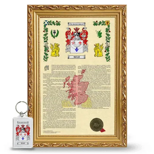 McCall Framed Armorial History and Keychain - Gold