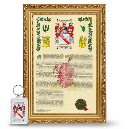 McFadyen Framed Armorial History and Keychain - Gold