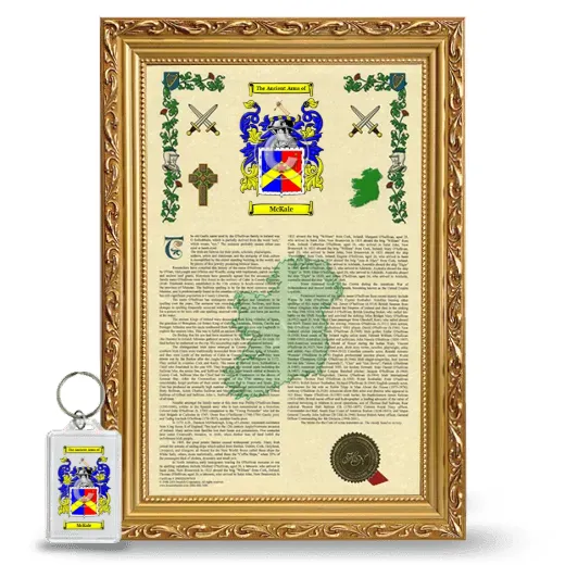 McKale Framed Armorial History and Keychain - Gold