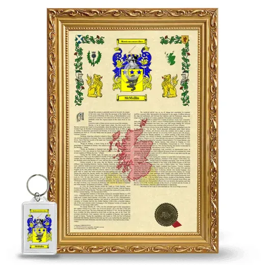 McMullin Framed Armorial History and Keychain - Gold