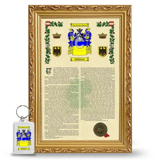McRichard Framed Armorial History and Keychain - Gold