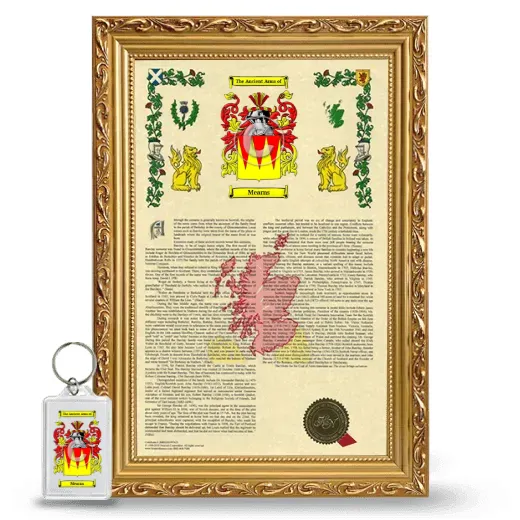 Mearns Framed Armorial History and Keychain - Gold