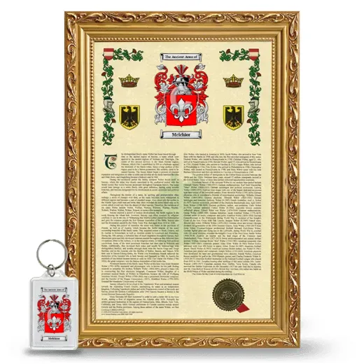 Melchior Framed Armorial History and Keychain - Gold