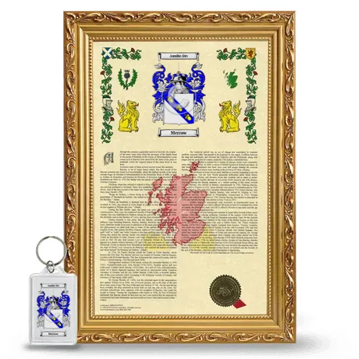 Merrow Framed Armorial History and Keychain - Gold