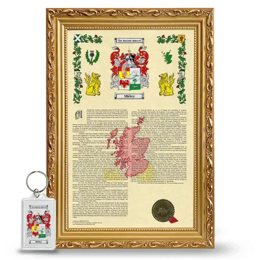 Mickey Framed Armorial History and Keychain - Gold