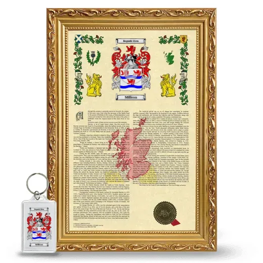Millican Framed Armorial History and Keychain - Gold