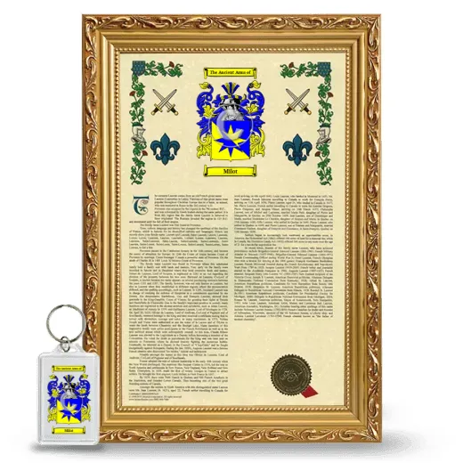 Milot Framed Armorial History and Keychain - Gold