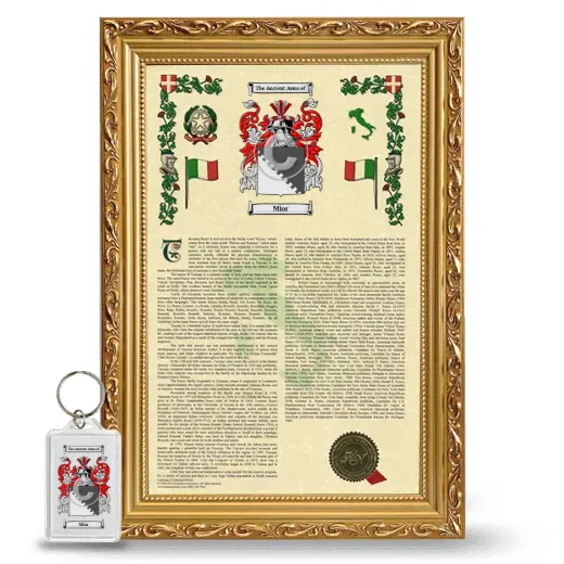 Mior Framed Armorial History and Keychain - Gold
