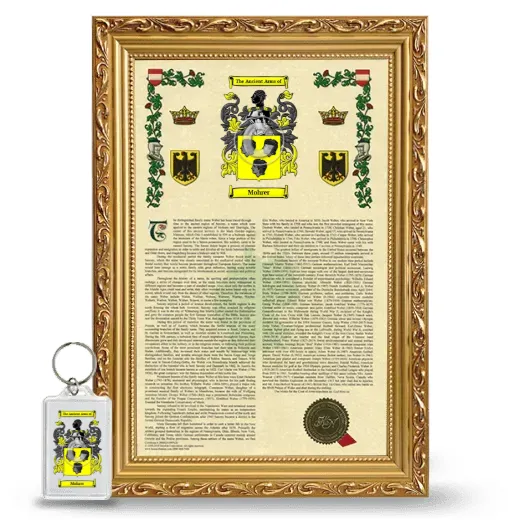 Mohrer Framed Armorial History and Keychain - Gold