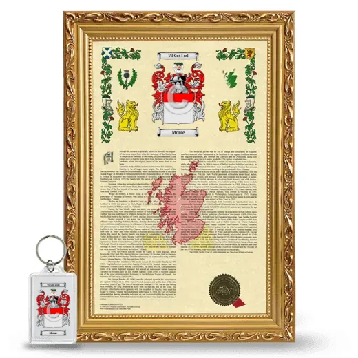 Mome Framed Armorial History and Keychain - Gold