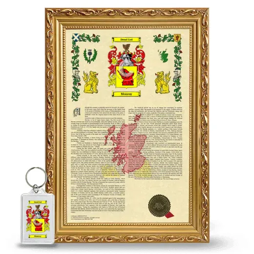 Monroy Framed Armorial History and Keychain - Gold