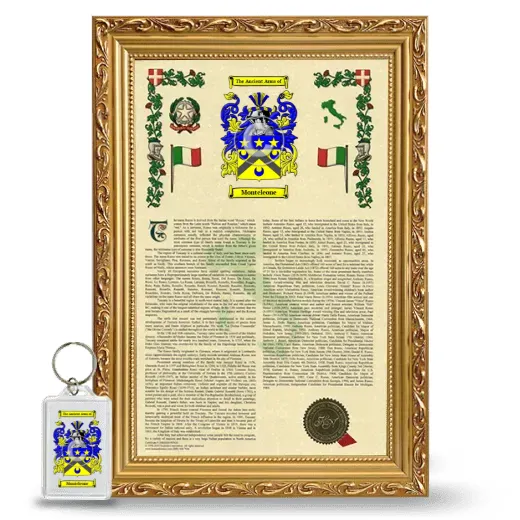 Monteleone Framed Armorial History and Keychain - Gold