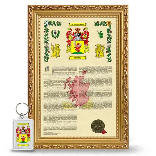 Montey Framed Armorial History and Keychain - Gold