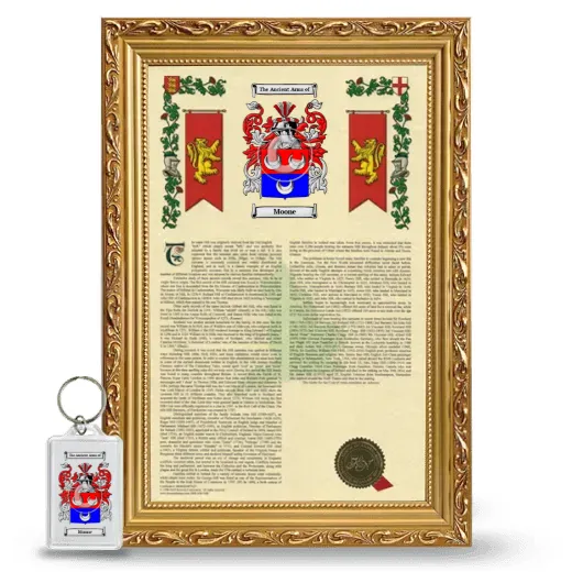 Moone Framed Armorial History and Keychain - Gold