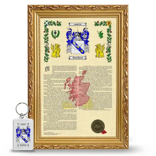 Moorehead Framed Armorial History and Keychain - Gold