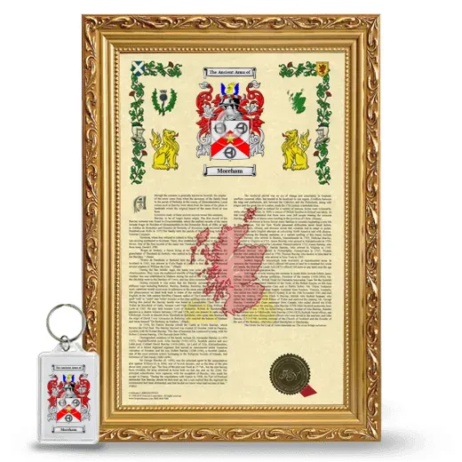 Moreham Framed Armorial History and Keychain - Gold