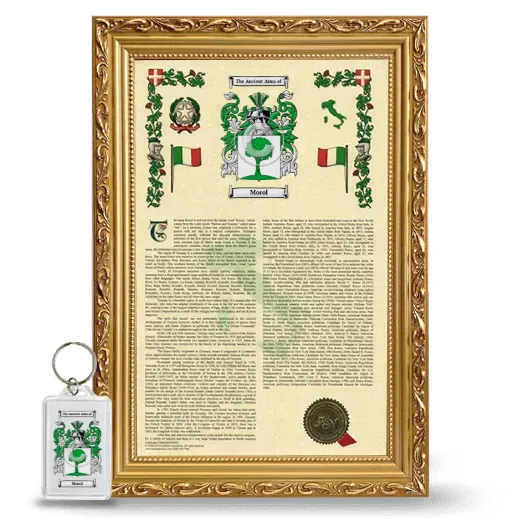 Morol Framed Armorial History and Keychain - Gold
