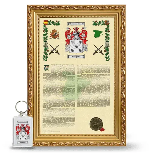 Mosquera Framed Armorial History and Keychain - Gold