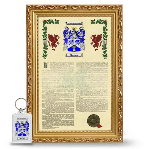 Mugridge Framed Armorial History and Keychain - Gold