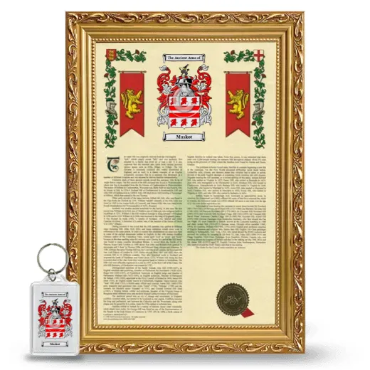 Muskot Framed Armorial History and Keychain - Gold