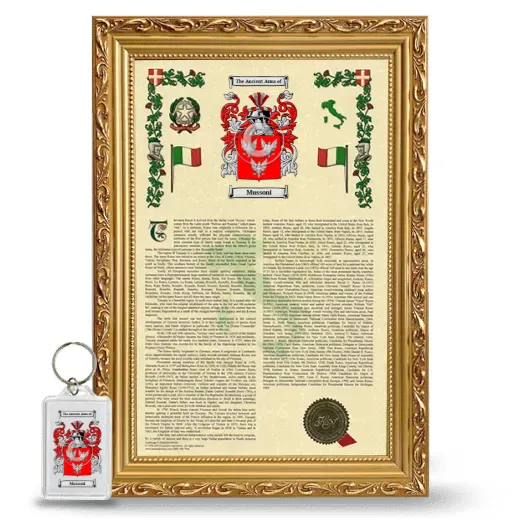 Mussoni Framed Armorial History and Keychain - Gold