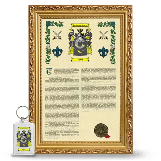 Myno Framed Armorial History and Keychain - Gold