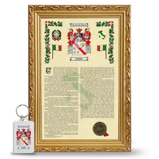 Nadalin Framed Armorial History and Keychain - Gold
