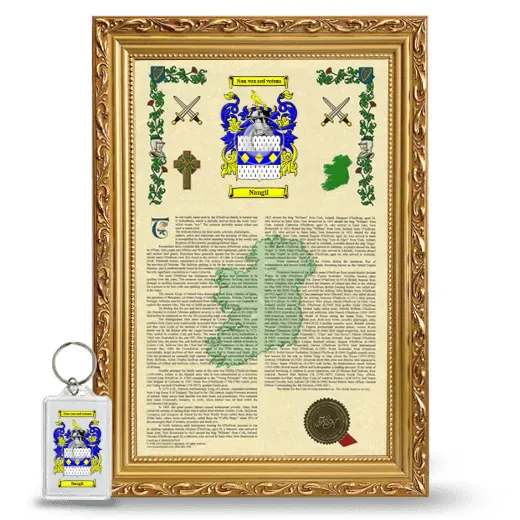 Nangil Framed Armorial History and Keychain - Gold