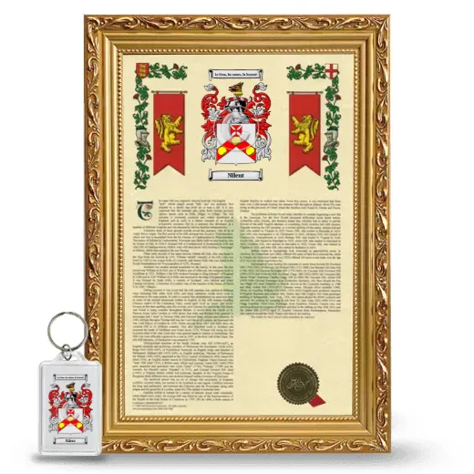 Nilent Framed Armorial History and Keychain - Gold