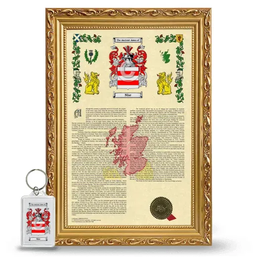 Nise Framed Armorial History and Keychain - Gold