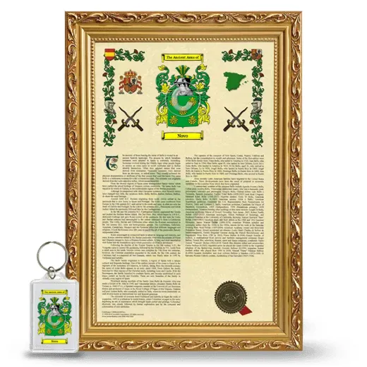 Novo Framed Armorial History and Keychain - Gold
