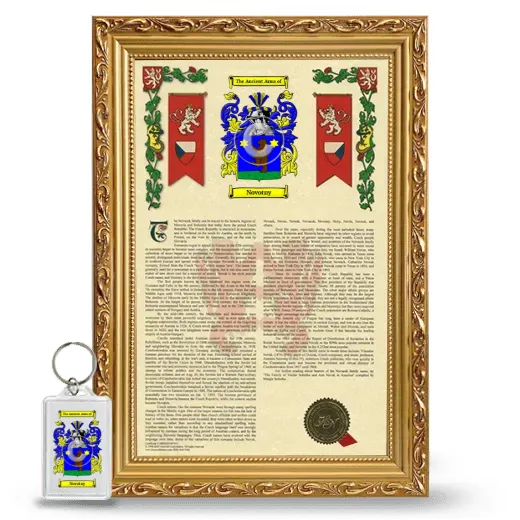 Novotny Framed Armorial History and Keychain - Gold