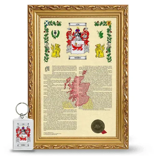 Ochlive Framed Armorial History and Keychain - Gold