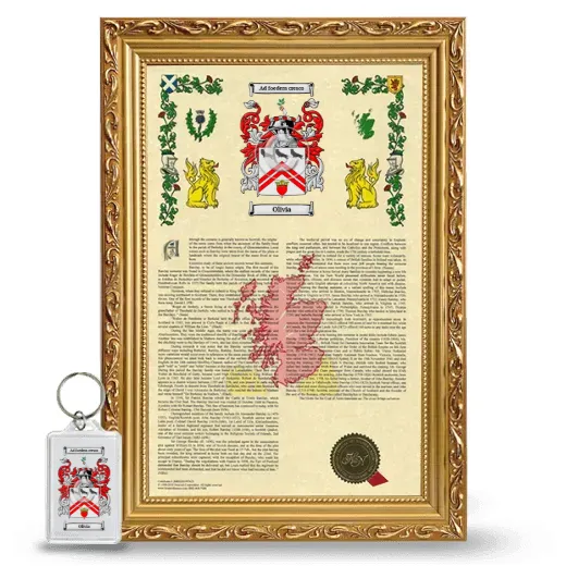 Olivia Framed Armorial History and Keychain - Gold